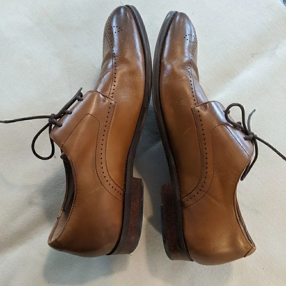 Stacy Adams Ballard Plain Toe Oxford in Tan sz 10